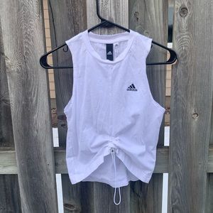 Adidas white cinch tank